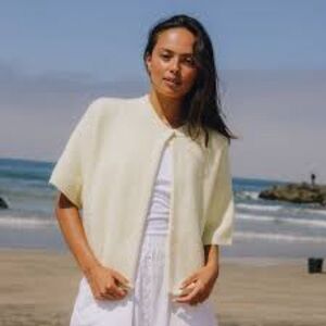 Daily Drills Single Button Sweater! 
Yellow color.